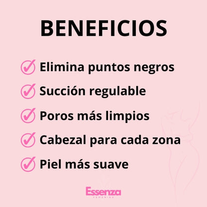 Succionador de Poros Elimina Puntos Negros con Succión Controlada.